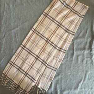 Cejon Cream and Brown Plaid Scarf